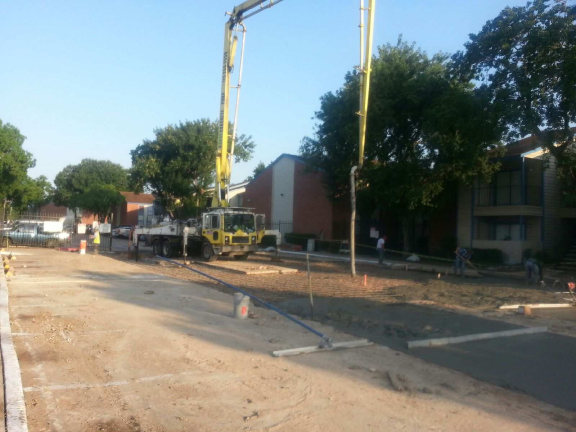 preparation for concrete parking lot