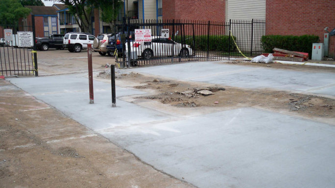 concrete parking lot